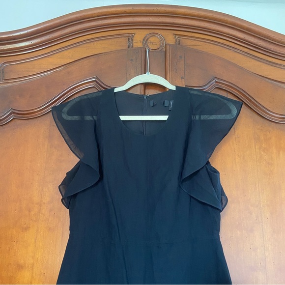 Theory Cotton Ruffle Maxi Dress in Black | Size 4 - Picture 5 of 10